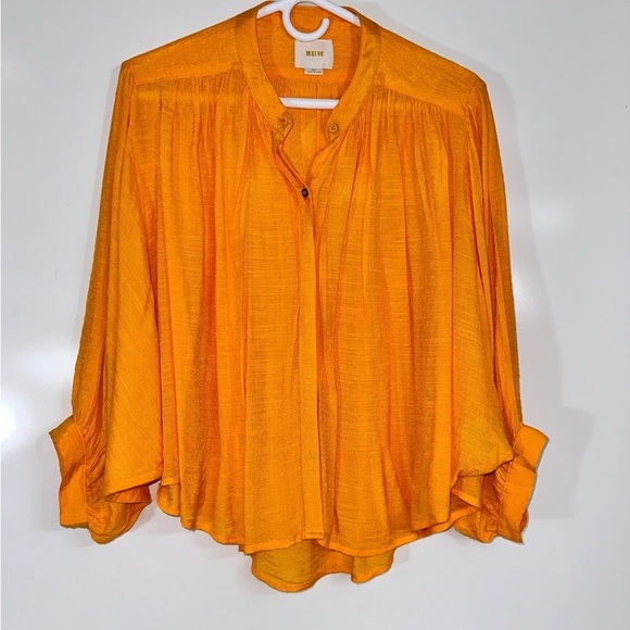 🌻 Host Pick!!! Anthropologie Bryn Yellow Batwing Oversized Top 545 - Picture 1 of 5
